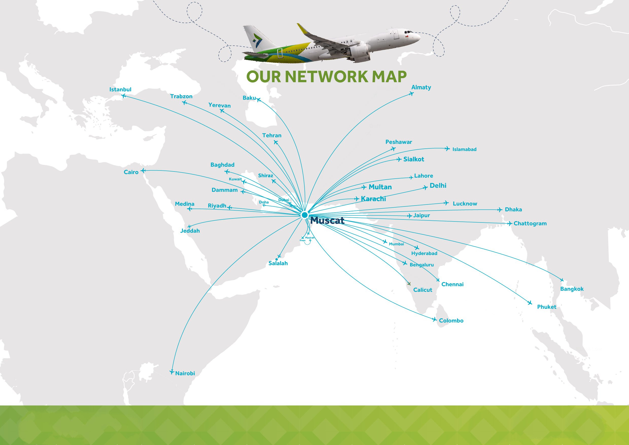 Gulf Pacific Aviation Services UAE Airline Network Map